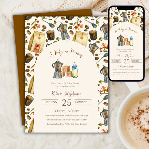 Ein Baby braut Kaffee Espresso-Baby-Party  Einladung