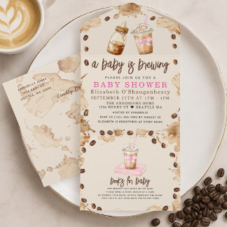 Ein Baby braut Kaffee Mädchen Baby Shower All In One Einladung