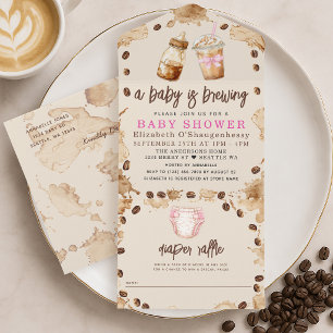 Ein Baby braut Kaffee Mädchen Baby Shower All In One Einladung