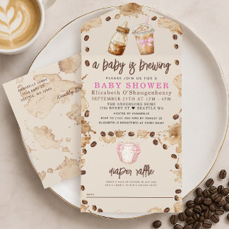 Ein Baby braut Kaffee Mädchen Baby Shower All In One Einladung
