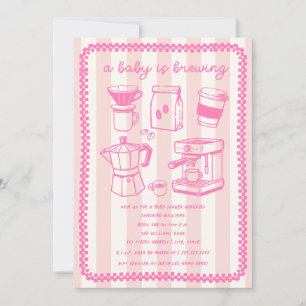 Ein Baby braut Kaffee Mädchen Rosa Babyparty Einladung