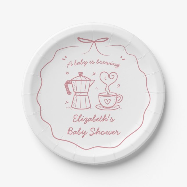 Ein Baby Braut Kaffee Pappteller (Vorderseite)