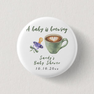 Ein Baby braut Kaffee Schnuller Bogen Baby-Party Button