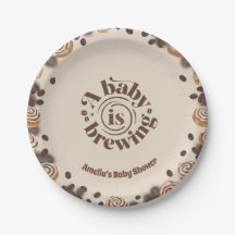 Ein Baby braut Kaffee Thema Papier Teller
