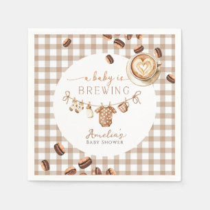 Ein Baby braut Kaffeebohnen-Baby-Party Serviette