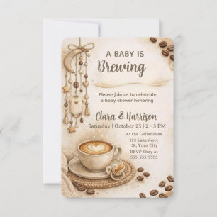 Ein Baby braut neutrale Coffee-Baby-Party Einladung