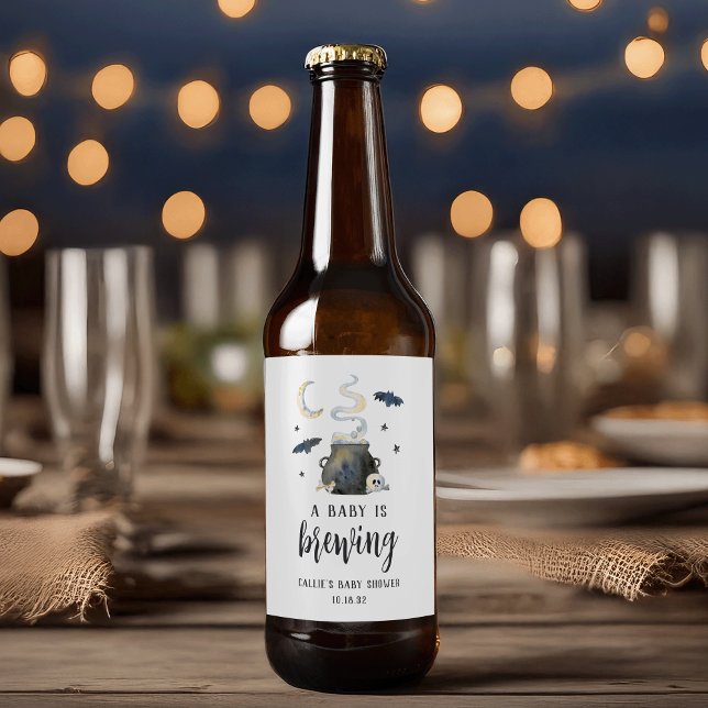 Ein Baby braut Niedliche Halloween-Kinderdusche Bierflaschenetikett (Von Creator hochgeladen)