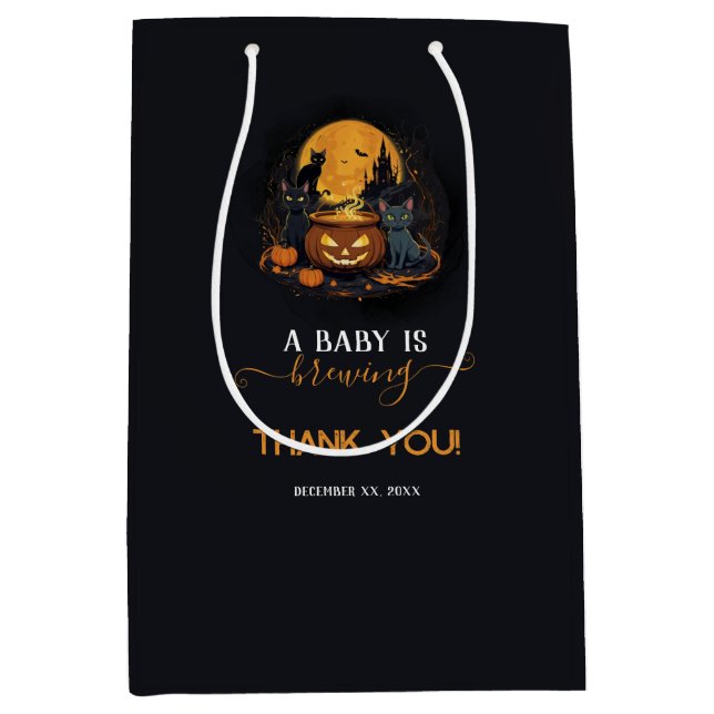 Ein Baby braut Niedliche Halloween-Kinderdusche Mittlere Geschenktüte (Vorderseite)
