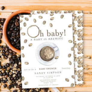 Ein Baby braut Oh Baby-Kaffeebohnen-Baby-Party Einladung