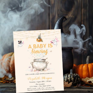 Ein Baby braut Punkte Kürbis-Geister-Baby-Party Einladung