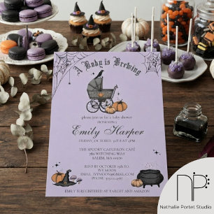 Ein Baby braut Purpur Baby Shower Einladung