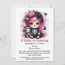 Ein Baby braut rosa Halloween Baby Dusche Einladung
