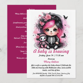 Ein Baby braut rosa Halloween Baby Dusche Einladung