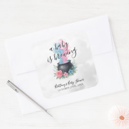 Ein Baby braut rosa und blaue Kessel Quadratischer Aufkleber