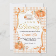 Ein Baby braut sich Baby Shower Einladung | Herbst