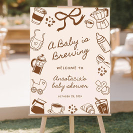 Ein Baby braut sich Baby Shower Willkommensschild: