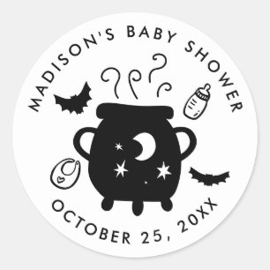 Ein Baby braut sich Halloween-Baby-Party Runder Aufkleber
