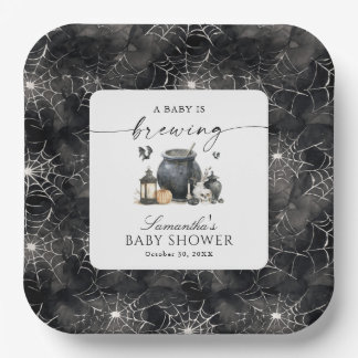 Ein Baby braut sich zusammen Halloween-Baby-Party Pappteller