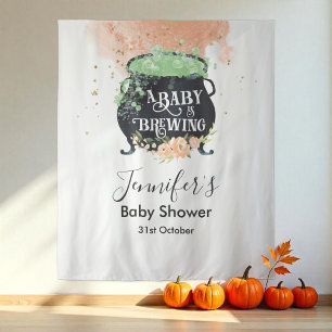 Ein Baby braut sich zusammen Halloween Baby Shower Wandteppich