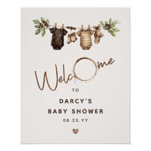 'Ein Baby braut sich zusammen' Kaffee-Baby-Party Poster