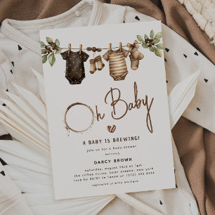 'Ein Baby braut sich zusammen' Kaffee Baby Shower Einladung