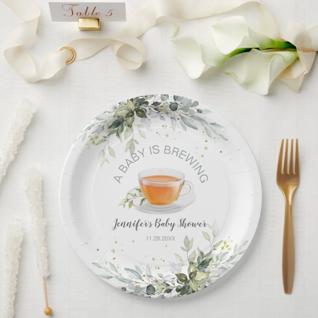 Ein Baby braut Tea Party Babydusche Pappteller (Hochzeit)