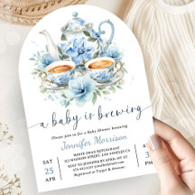 Ein Baby braut Tee Baby Shower Junge Blau Arch