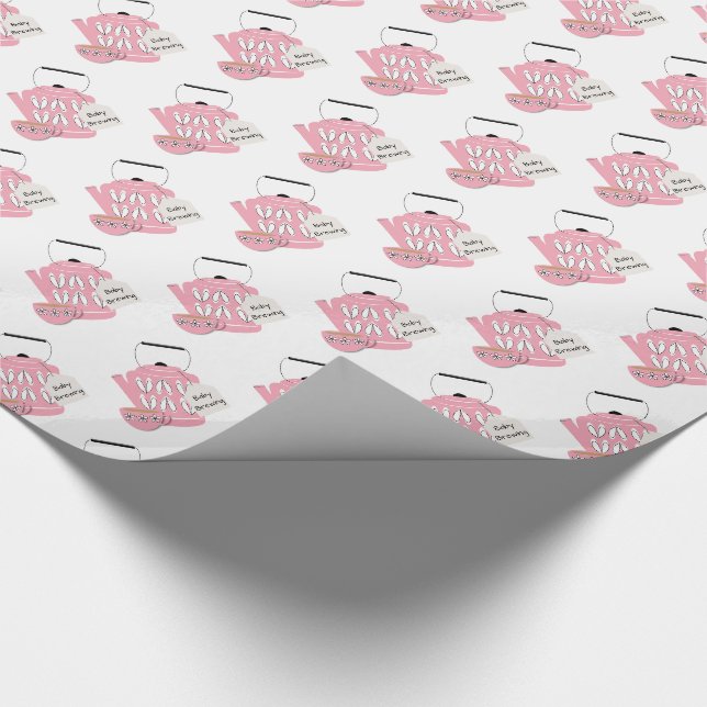 Ein Baby brütet Babydusche mit Windeln Geschenkpapier (Ecke)