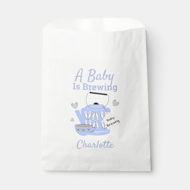 Ein Baby brütet Blue Baby Boy Dusche Geschenktütchen (Vorderseite)