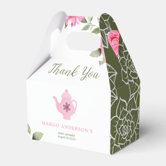 Ein Baby brütet Blume Rose Tea Baby Dusche Geschenkschachtel (Vorderseite)