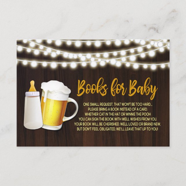 Ein Baby brütet Bücher für die Babykarte Begleitkarte (Vorderseite)