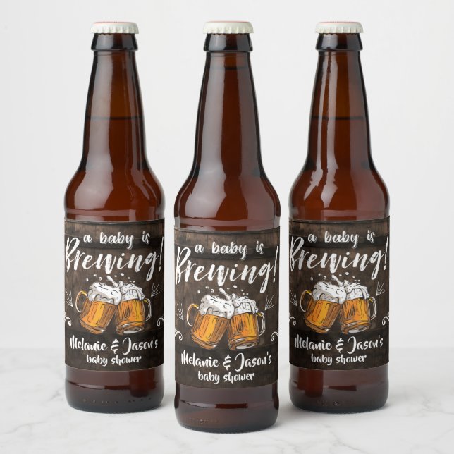 Ein Baby brütet eine Babydusche Bierflaschenetikett (Flaschen)