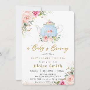 Ein Baby brütet eine Babydusche mit High Tea Party Einladung