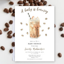 Ein Baby brütet eine eiskalte Kaffee-Babydusche