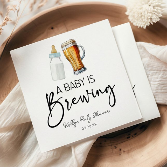 Ein Baby brütet eine Flaschengrübe-Glass-Babydusch Serviette (Von Creator hochgeladen)