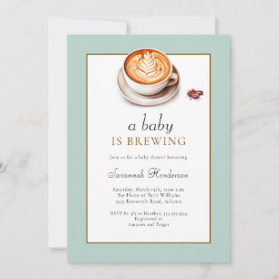 Ein Baby brütet eine Kaffee-Cup-Babydusche Einladung