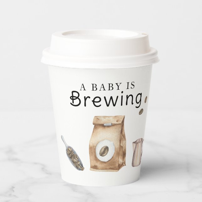 Ein Baby brütet eine Kaffee-Cup-Babydusche Pappbecher (Vorderseite)