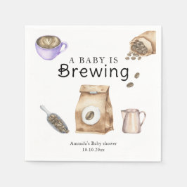 Ein Baby brütet eine Kaffee-Cup-Babydusche Serviette