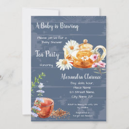 Ein Baby brütet Einladung Tee Party Babydusche