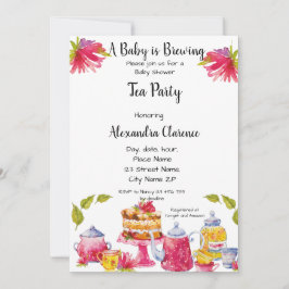 Ein Baby brütet Einladung Tee Party Babydusche