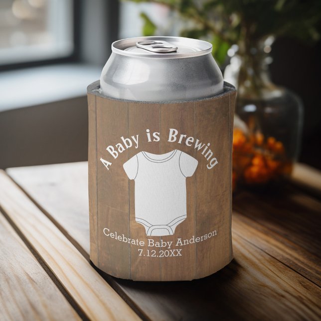 Ein Baby brütet - Gender Neutral Duwer Gefallen Dosenkühler (Baby Shower Favor - Personalized Can Cooler for a Couple's Shower - A Baby is Brewing)