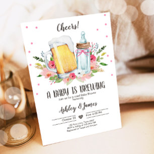 Ein Baby brütet Girl Cheers Coed Baby Dusche Einladung