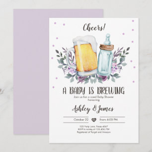 Ein Baby brütet Grünkäfer Kinderdusche Einladung