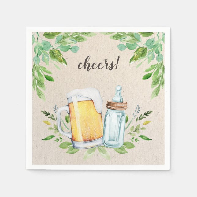 Ein Baby brütet Grünkeuchen Beer Baby Dusche Serviette (Vorderseite)