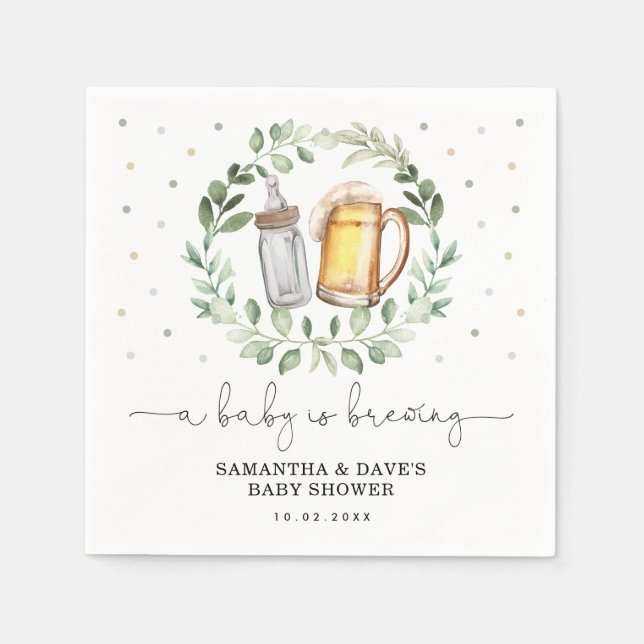 Ein Baby brütet Grünpflanzen-Bierspülung Serviette (Vorderseite)