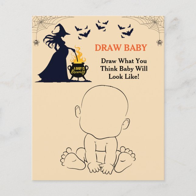 Ein Baby brütet Halloween Baby Shower Games (Vorderseite)