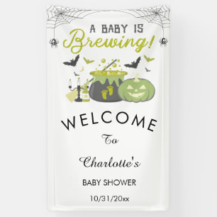 Ein Baby brütet Halloween-Babydusche. Empfang Banner