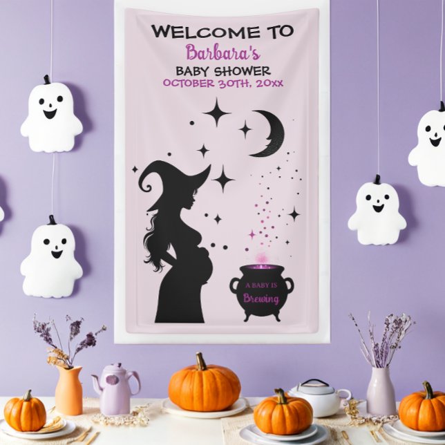 Ein Baby brütet Halloween-Babydusche. Empfang Banner (Von Creator hochgeladen)