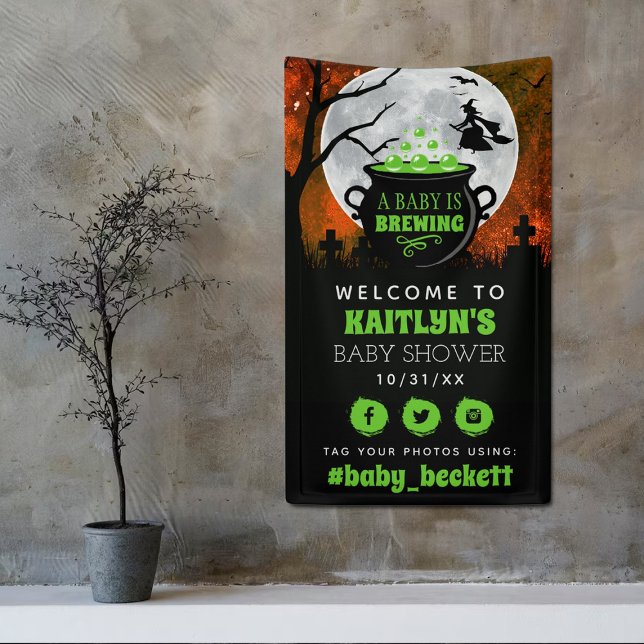 Ein Baby brütet Halloween-Babydusche. Empfang Banner (Von Creator hochgeladen)