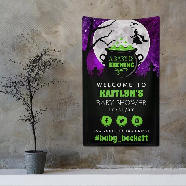 Ein Baby brütet Halloween-Babydusche. Empfang Banner (Von Creator hochgeladen)